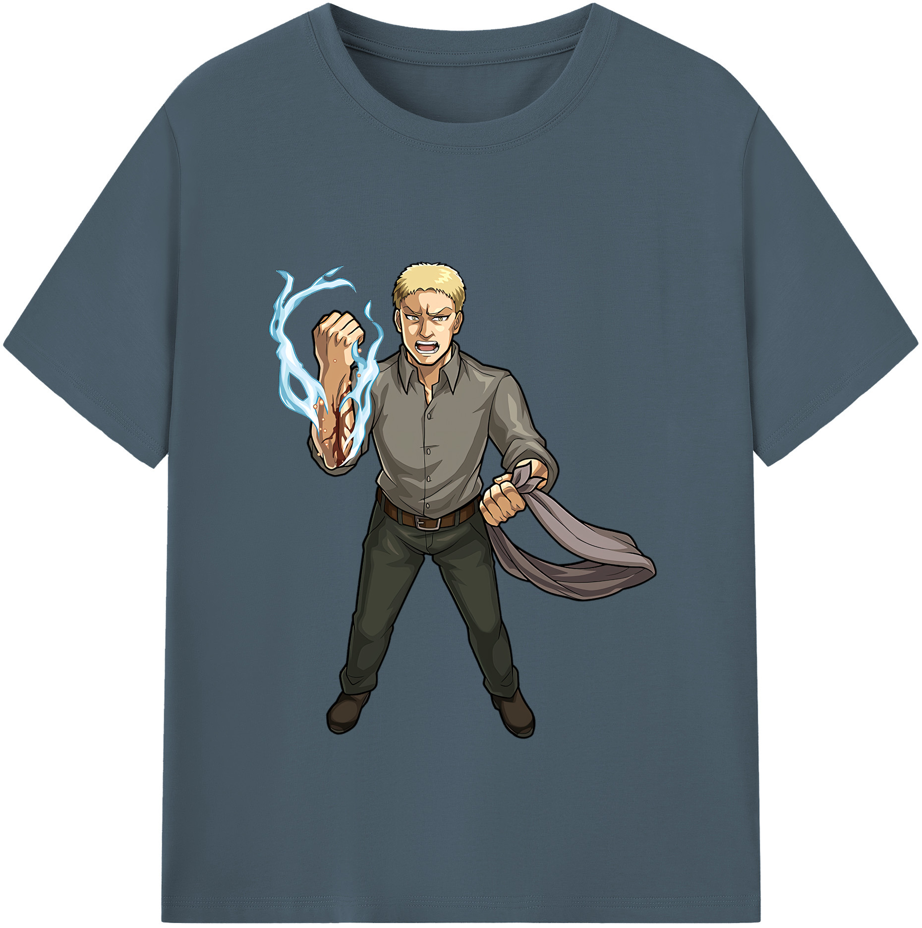 （画像用） 進撃の巨人 ライナー・ブラウン Attack on Titan Reiner Braun 綿100％半袖Tシャツ（フロントプリント）